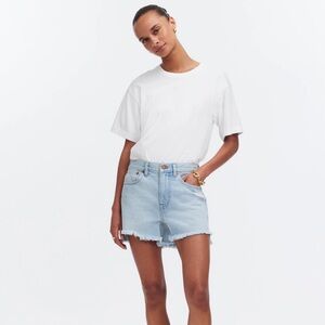 Madewell mid-rise “Relaxed Denim Shorts” raw hem